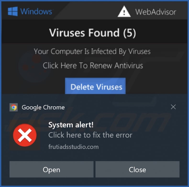 Ad delivered by the frutiadsstudio[.]com webpage