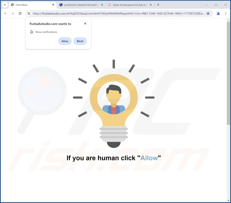frutiadsstudio[.]com pop-up redirects