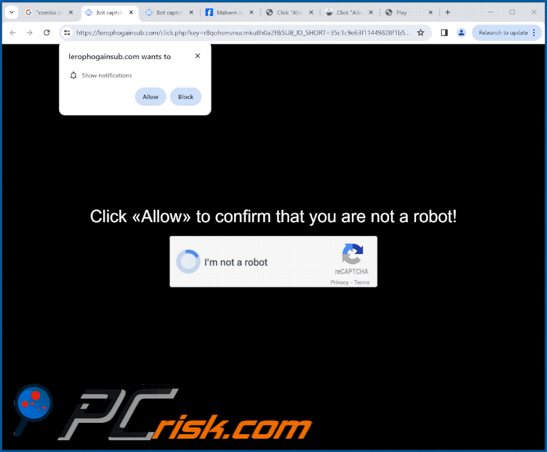 lerophogainsub[.]com website appearance (GIF)