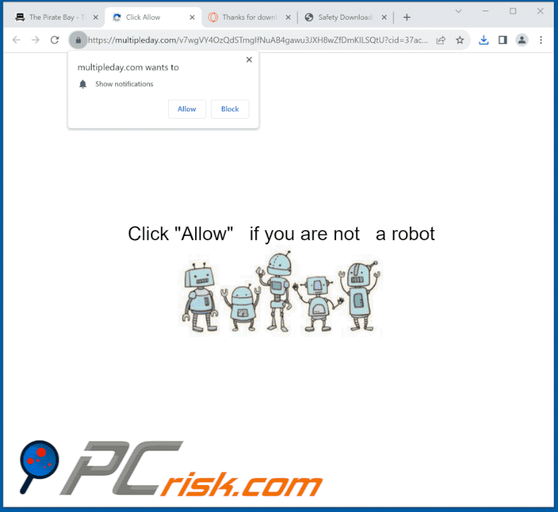 multipleday[.]com website appearance (GIF)