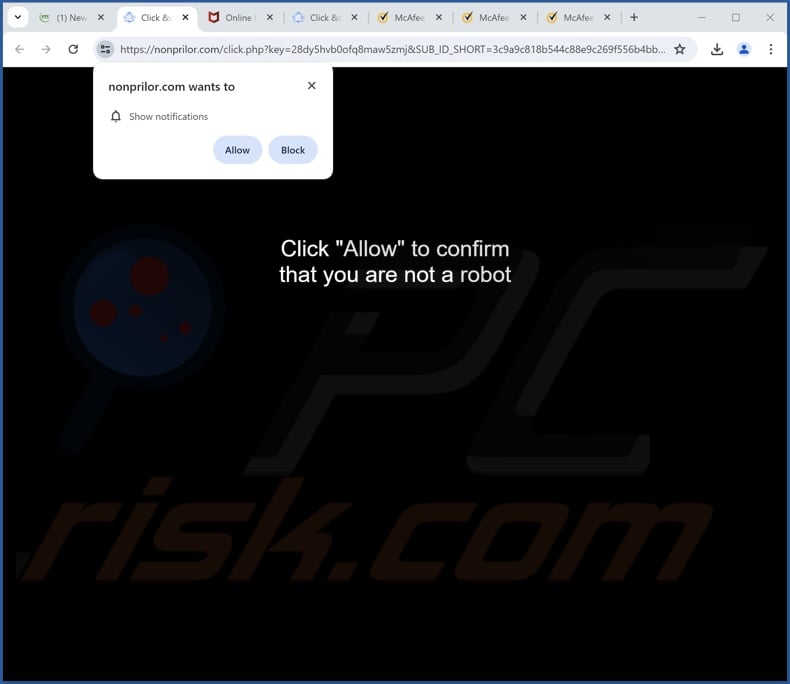 nonprilor[.]com pop-up redirects