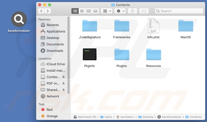 SaveScheduler adware install folder
