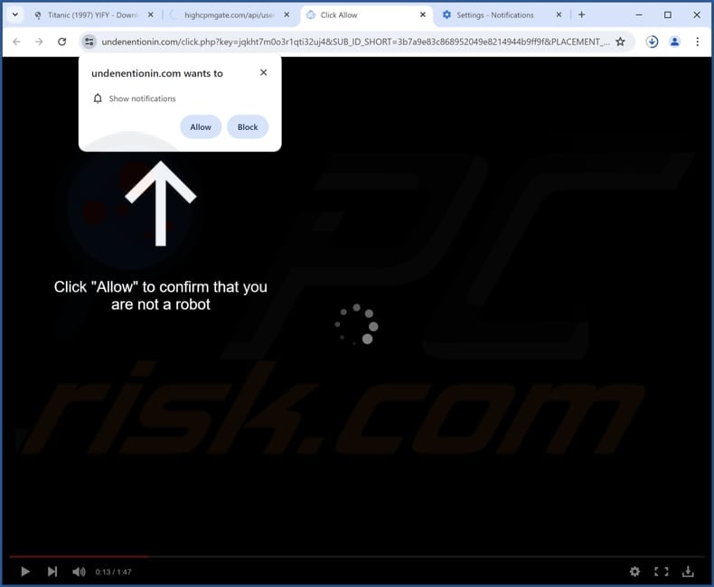 undenentionin[.]com ads