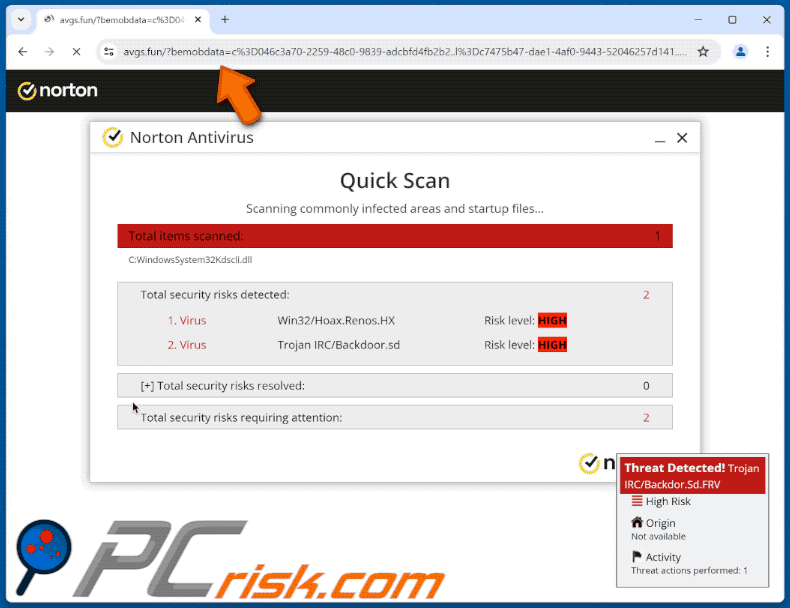 avgs[.]fun website appearance (GIF)