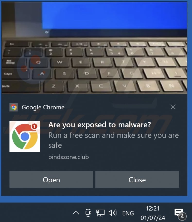 Ad delivered by the bindszone[.]club webpage