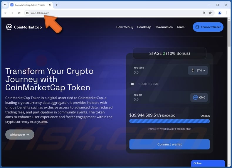 CoinMarketCap Token Presale scam