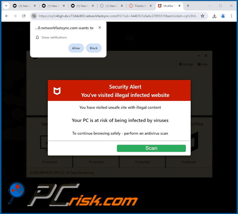 networkfastsync[.]com website appearance (GIF)