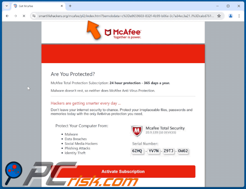 smartlifehackers[.]org website appearance (GIF)