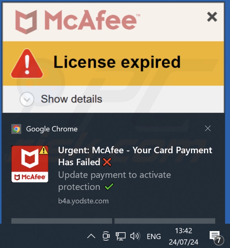 Ad delivered by the yodste[.]com webpage