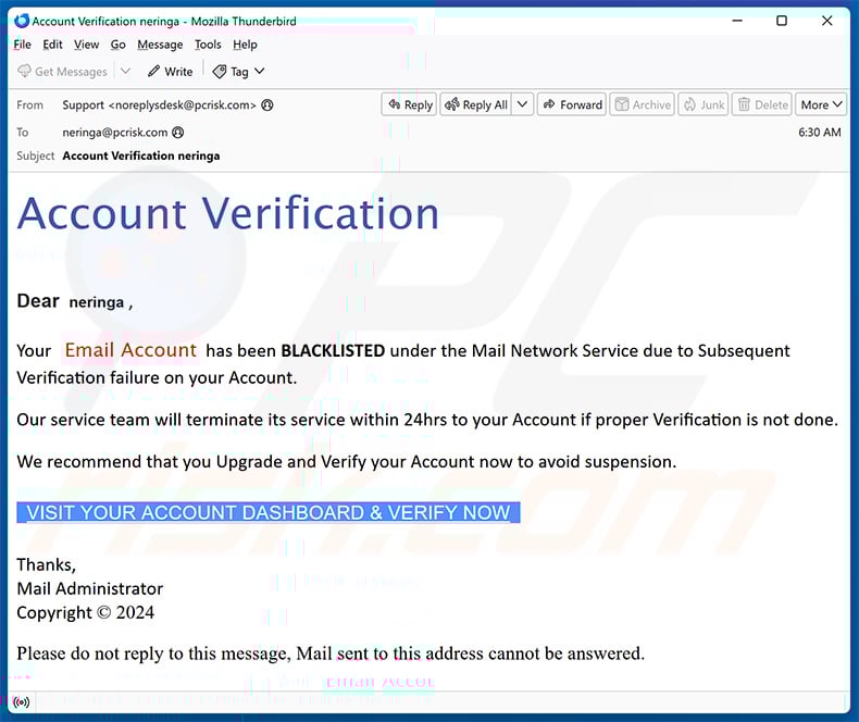 Email Account Has Been Blacklisted Due To Verification Failure