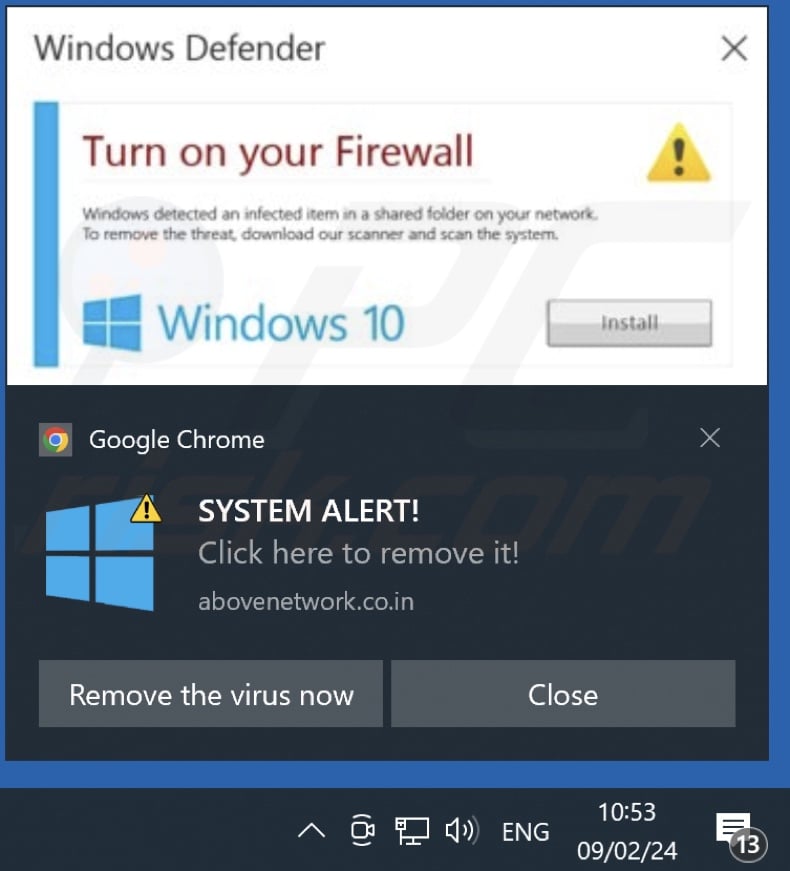 Ad delivered by the abovenetwork.co[.]in webpage
