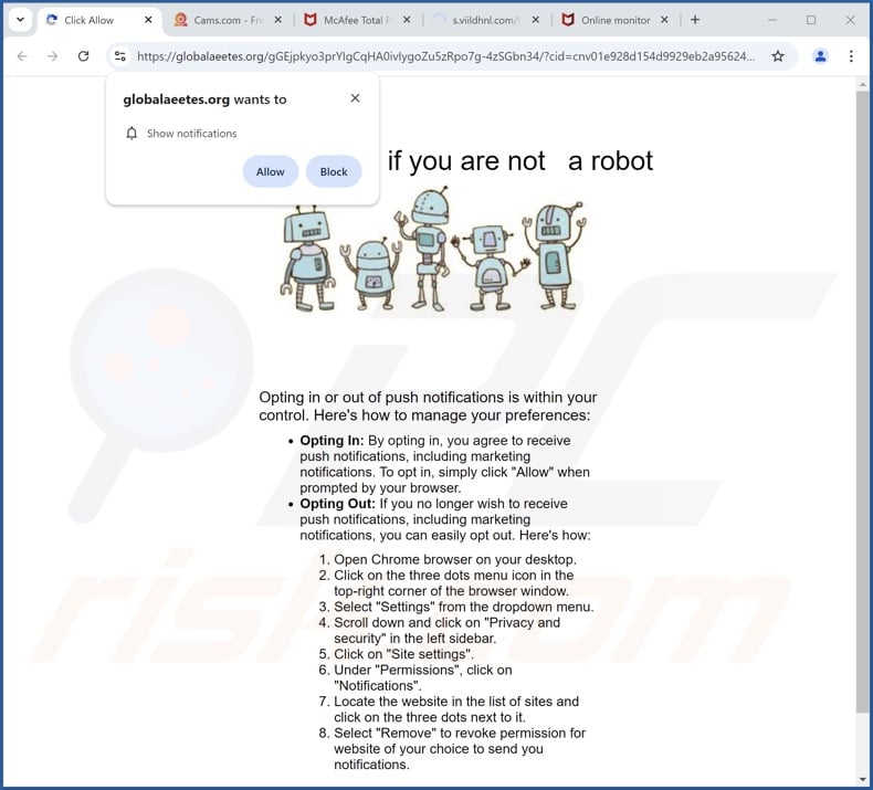 globalaeetes[.]org pop-up redirects
