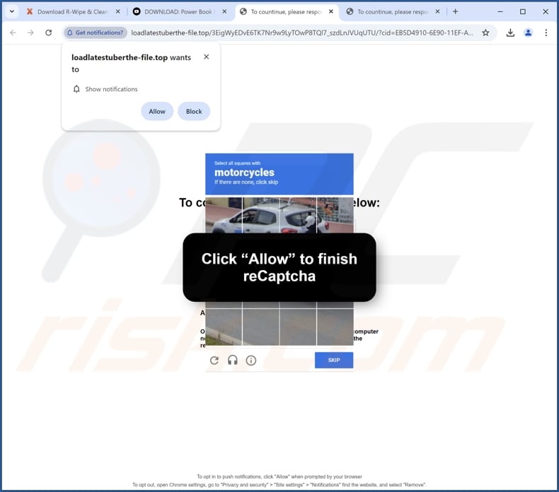 loadlatestuberthe-file[.]top ads
