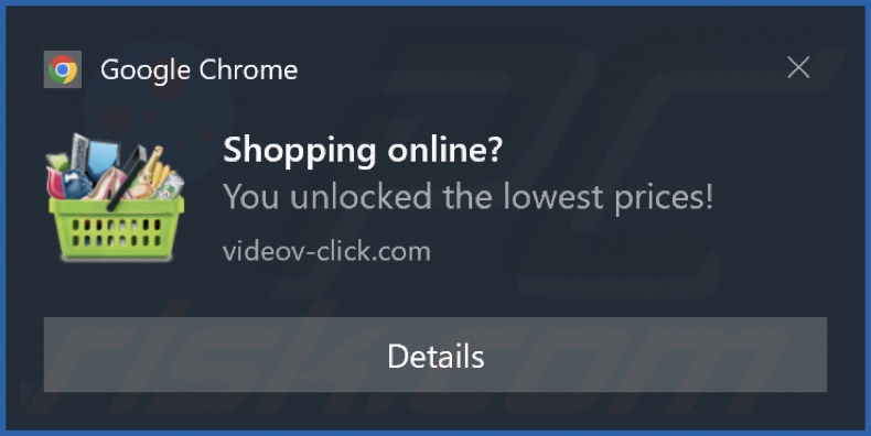 Ad delivered by the videov-click[.]com webpage