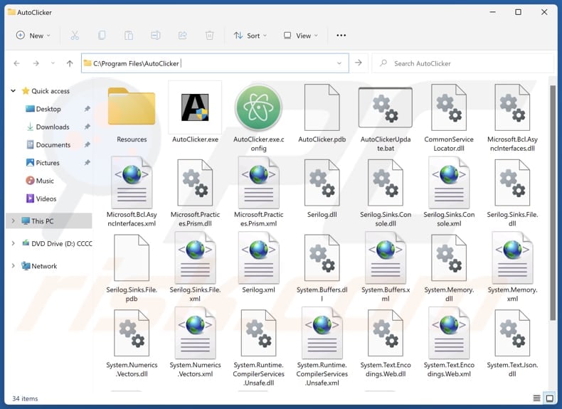 AutoClicker unwanted application installation folder