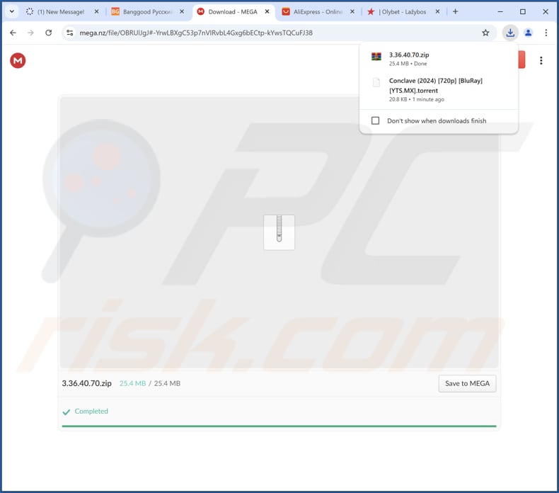 Website used to promote App x PUA