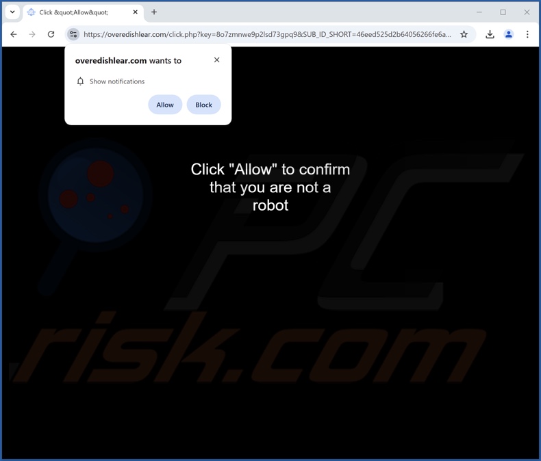 overedishlear[.]com pop-up redirects