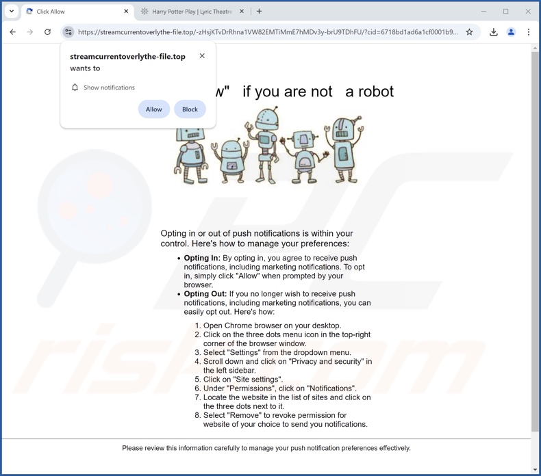 streamcurrentoverlythe-file[.]top pop-up redirects