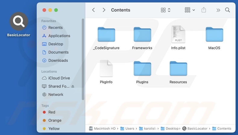 BasicLocator adware install folder