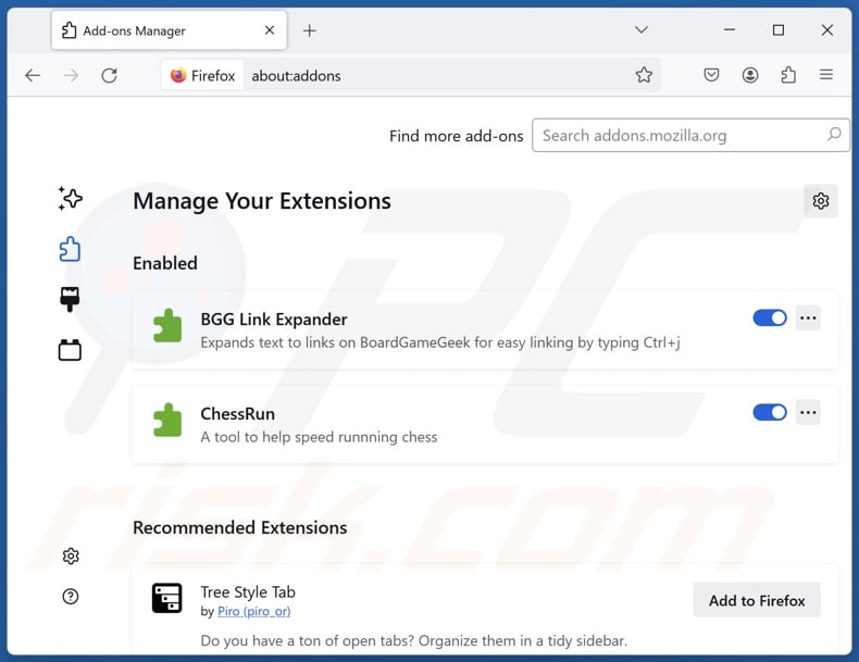 Removing search-thrill.com related Mozilla Firefox extensions
