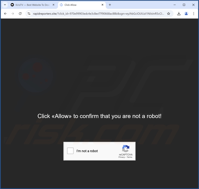 rapidreporters[.]site pop-up redirects
