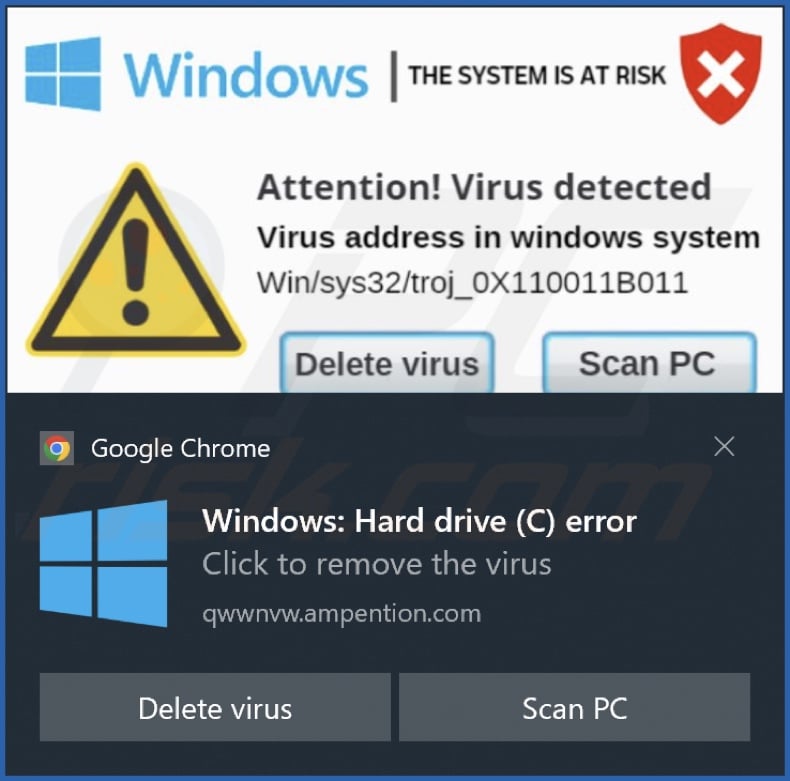 Ad delivered by the ampention[.]com webpage