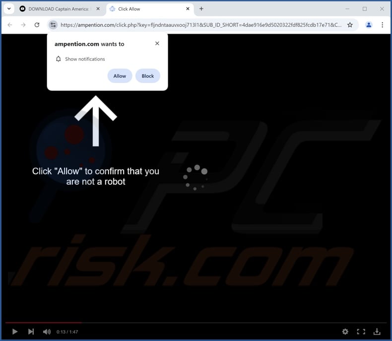 ampention[.]com pop-up redirects