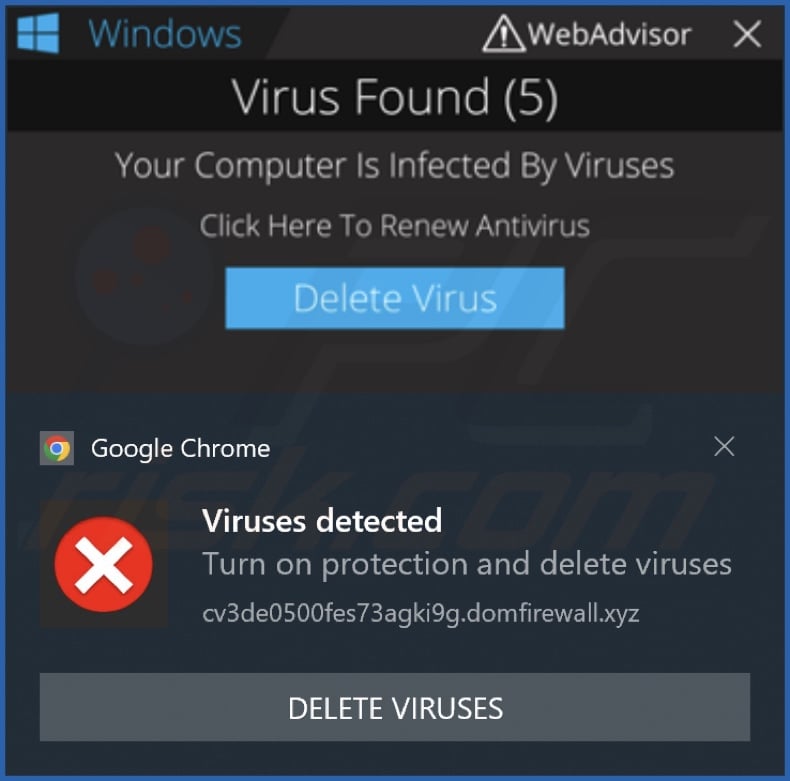Ad delivered by the domfirewall[.]xyz webpage