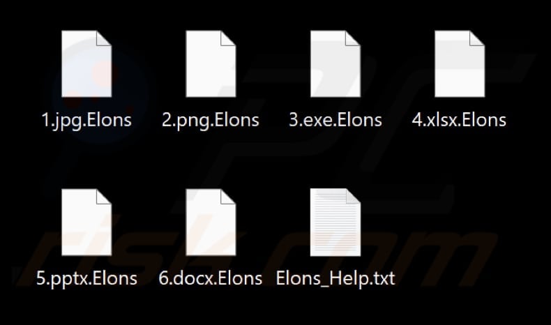Files encrypted by Elons ransomware (.Elons extension)