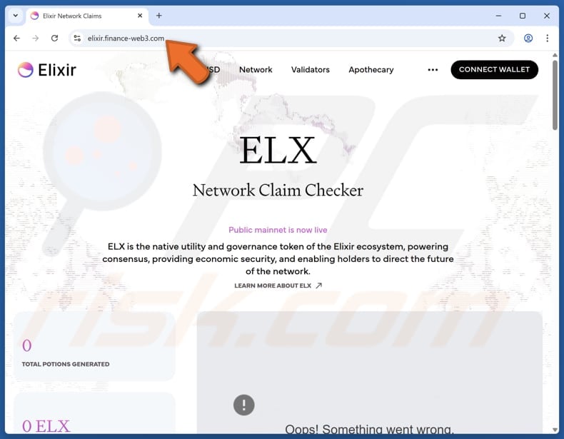 Fake Elixir (ELX) scam