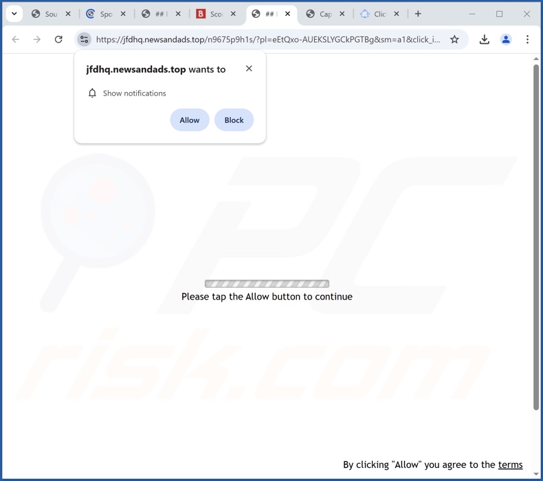 newsandads[.]top pop-up redirects