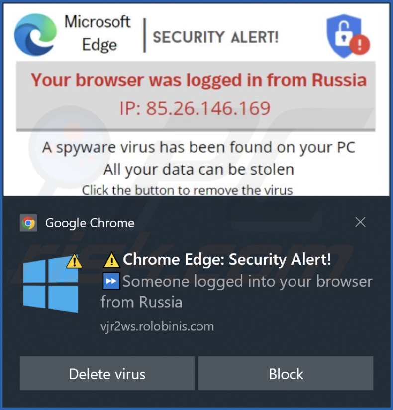 Ad delivered by the rolobinis[.]com webpage