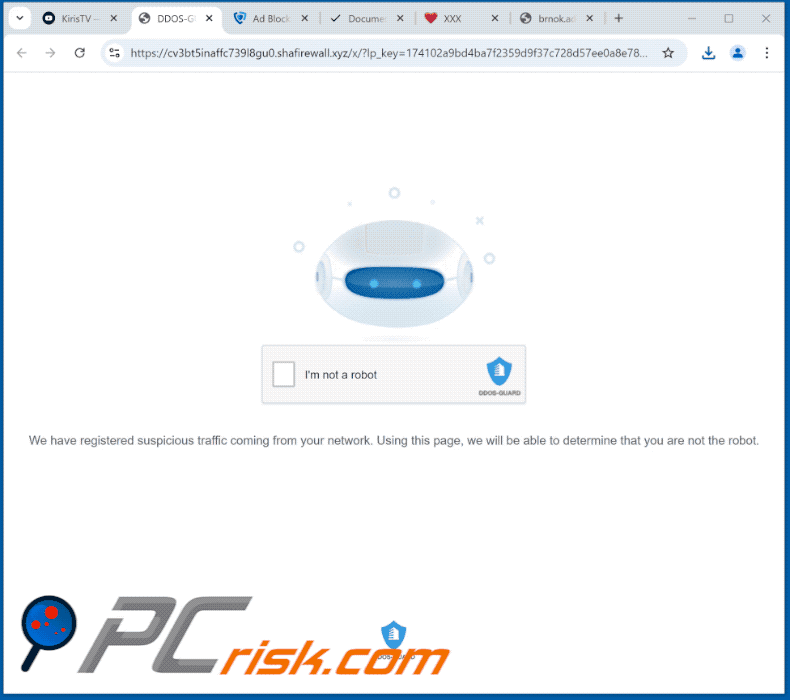 shafirewall[.]xyz website appearance (GIF)