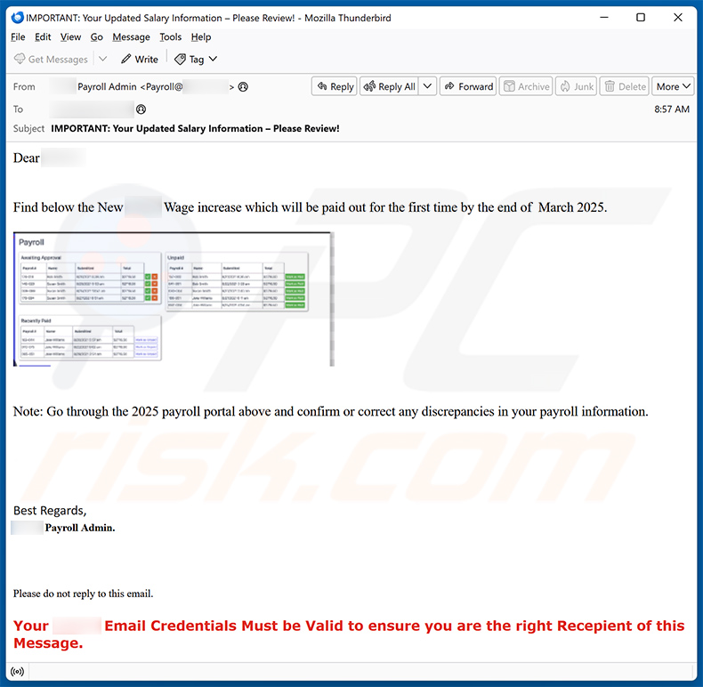 Wage Increase email scam (2025-03-13)