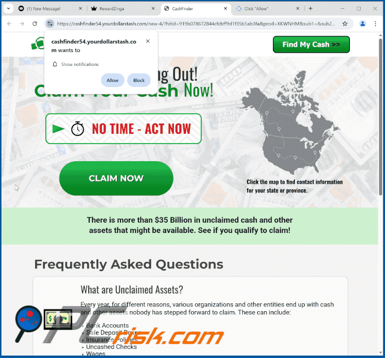 yourdollarstash[.]com website appearance (GIF)
