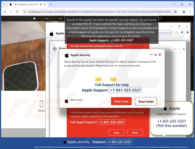 Apple Security Found Some Infected Files scam
