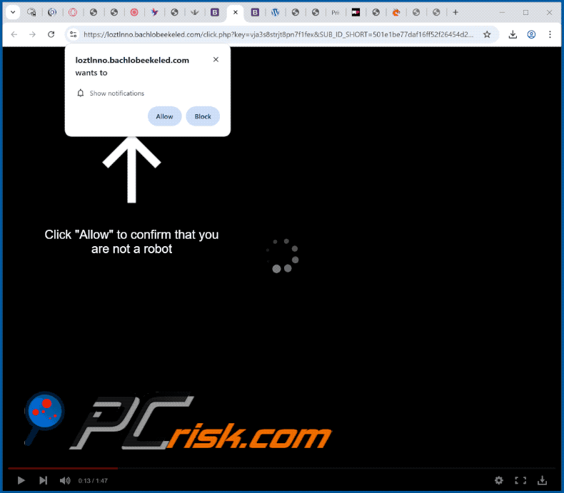 bachlobeekeled[.]com website appearance (GIF)