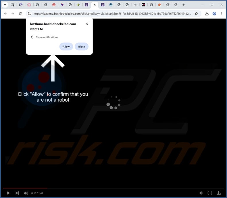 bachlobeekeled[.]com pop-up redirects