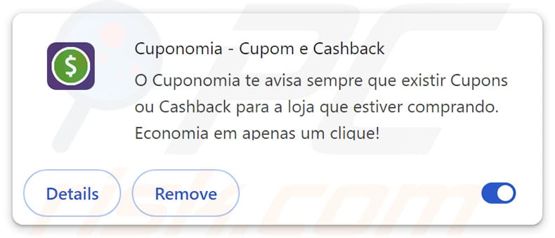 Cuponomia - Cupom e Cashback browser extension