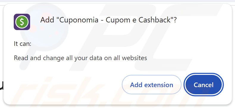 Cuponomia - Cupom e Cashback asked permissions