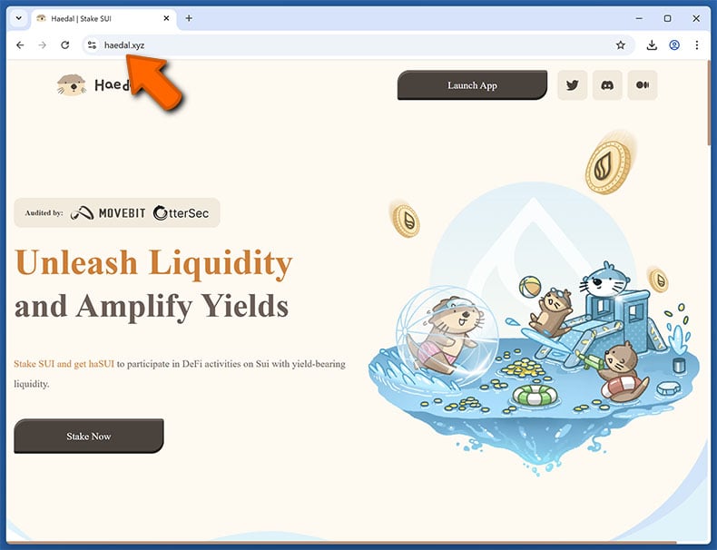 Appearance of the real Haedal website (haedal.xyz)