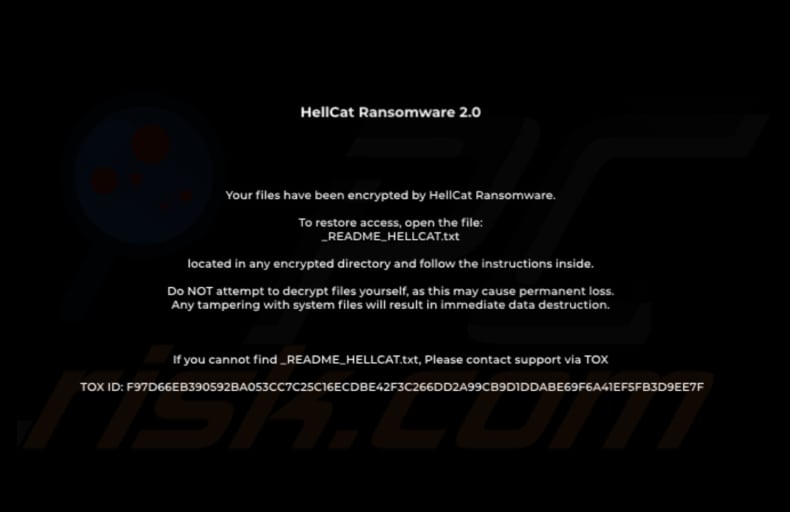 HellCat ransomware wallpaper