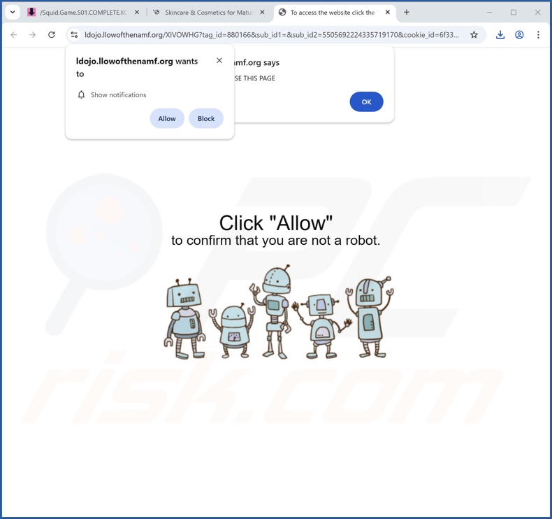 llowofthenamf[.]org pop-up redirects