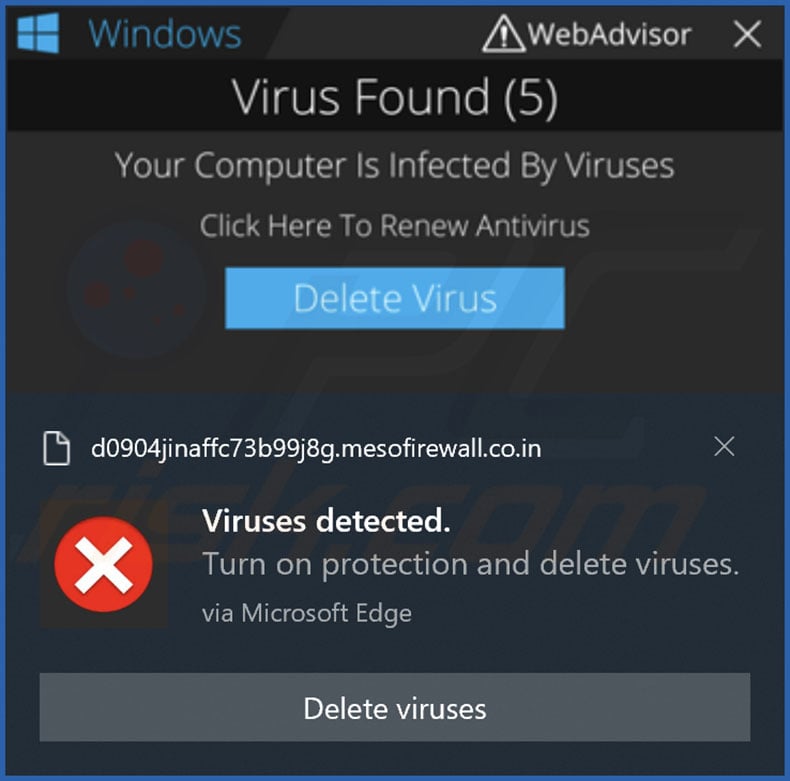 Ad delivered by the mesofirewall.co[.]in webpage
