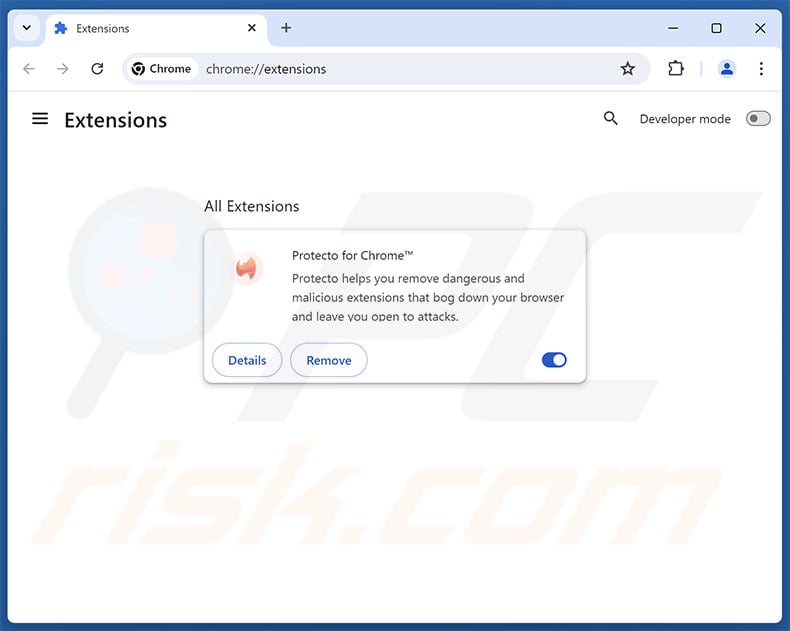 Removing unwanted extensions from Google Chrome step 2