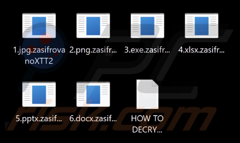Files encrypted by ZasifrovanoXTT2 ransomware (.zasifrovanoXTT2 extension)