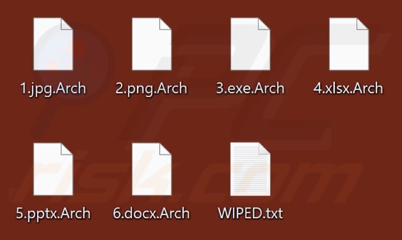 Files encrypted by ARCH WIPER ransomware (.Arch extension)