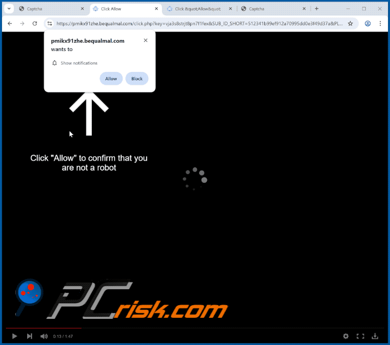 bequalmal[.]com website appearance (GIF)