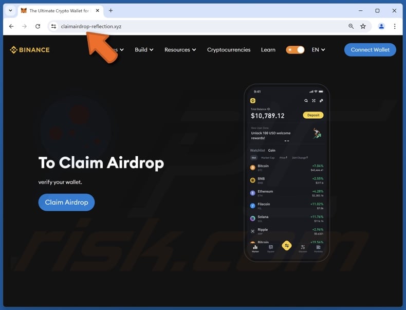 Binance Airdrop scam