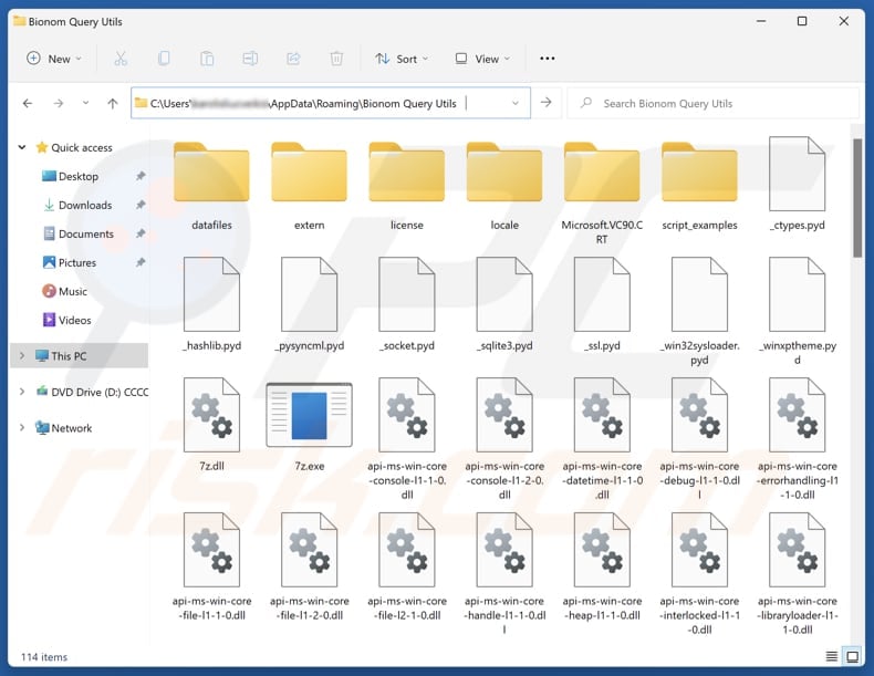 Bionom Query Utils unwanted application